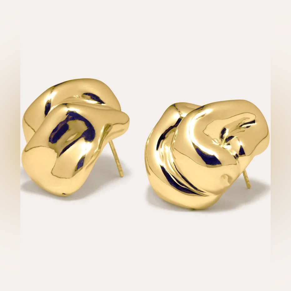 Completedworks Sculpture Inflated Stud Earrings,Brand New, 18ct Gold Plated,$478